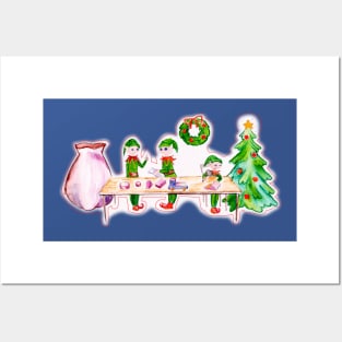 Santa's elves working Posters and Art